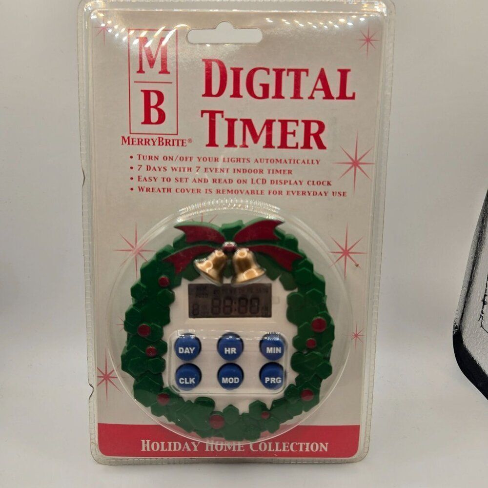 Merry Brite Digital Timer Holiday Home Collection Wreath Cover Indoor Use